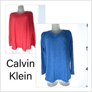 Calvin Klein Bundle 2PC Set Orange &‎ Blue Sweaters M/M
